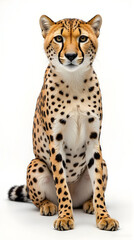 Cheetah -acinonyx jubates on a white isolated