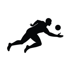 Dynamic illustration of an athlete diving forward with one arm extended in a competitive sports action pose