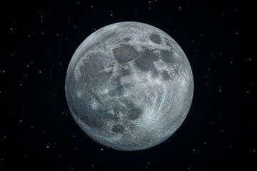 Obraz premium A detailed view of the moon with visible craters and a starry black background in outer space