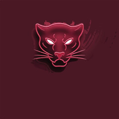 Tiger Head Silhouette with Neon Glow – Futuristic Animal Vector Art

