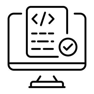 A linear style icon representing code editor