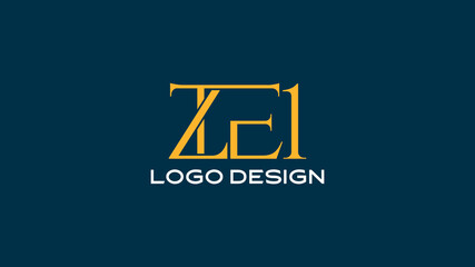 Modern ZYE1 monogram logo with sharp geometric lines and minimal gold design on dark background, ideal for tech startups, branding, or digital identity