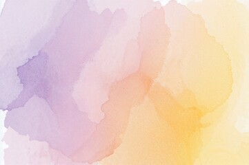 Fototapeta premium Abstract watercolor painting with soft pastel hues of purple pink and yellow blending seamlessly together