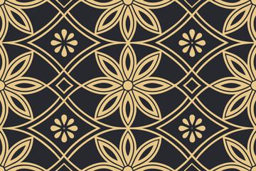 Geometric Floral Pattern gold dark