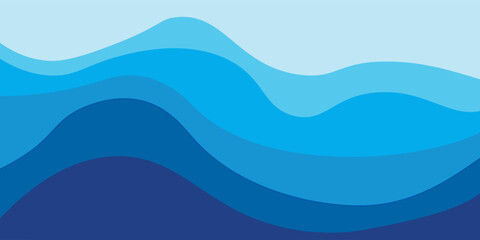 papercut style sea wave pattern background