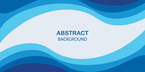 papercut style sea wave pattern background. Blue wave vector abstract background flat design stock illustration.
