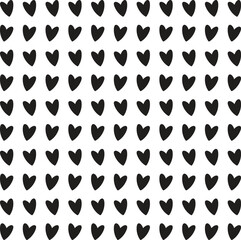 Seamless pattern design with colorful hearts in boho style. Simple abstract texture. Romantic background. Great for fabric, textiles, and apparel.