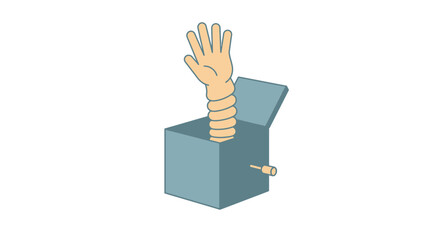 Obraz premium Jack-in-the-Box with Hand Emerging