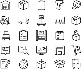 Healthy Lifestyle Vector Icon Set with Adjustable Line Weight Featuring Fitness, Nutrition, Exercise, Wellness, Sleep, Yoga, Meditation, Heart Rate, Gym, Hiking, Cycling, Sports, and Health Monitoring