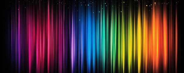 Vibrant rainbow gradient on a black background, symbolizing movement, energy, and dynamic color flow, ideal for event or music cover designs, Generative AI