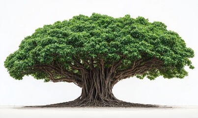 Rain tree isolated on a white background, emphasizing the unique beauty and importance of this tree species in tropical environments, Generative AI
