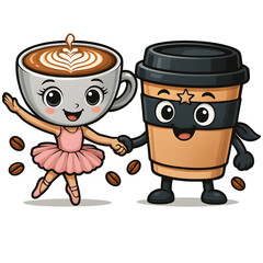 Italian Brainrot Meme Character Ballerina Cappuccina  and Cappuccino Assassino