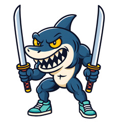 Tralalero Tralala shark samurai Italian Brainrot Meme Character