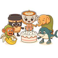 Italian Brainrot Meme Character Ballerina Cappuccina birthday Cappuccino Assassino Tralalero Tralala