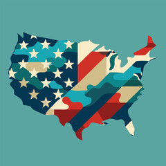 Obraz premium An illustration of the national flags and maps of the USA, South Korea, and South America, alongside other world country symbols