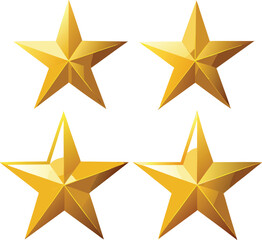 A set of glossy golden stars is a shiny vector illustration perfect for Christmas decoration or an award design symbol