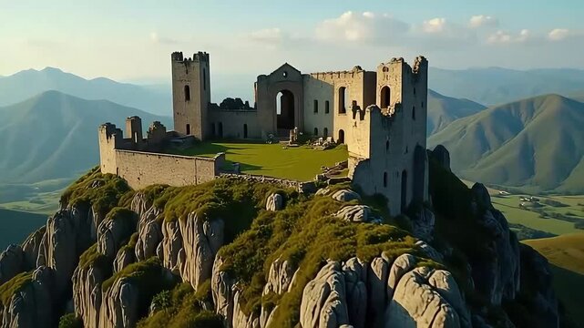 Exploring breathtaking castle rocca calascio in italy drone footage of medieval fortress 100 char