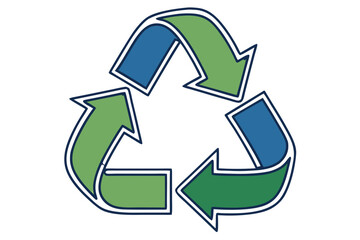 Obraz premium A blue and green recycling symbol