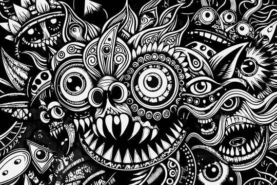 A Dense Chaotic Background Completely Filled with Doodles