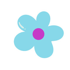 Cute Simple Blue Flower Illustration