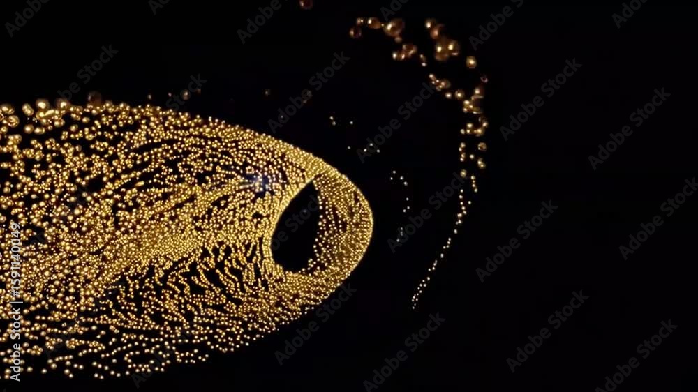 Poster a stunning abstract representation of a celestial body with a dynamic swirl of particles, set agains