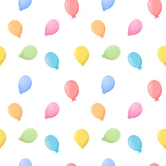 Fun and playful hand drawn balloon pattern, a tileable element for nursery decor.