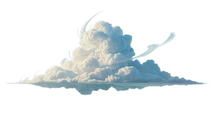 Realistic Fluffy Cloud Illustration on Transparent Background