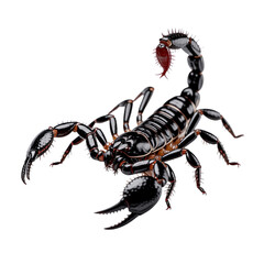 Realistic Black Scorpion Illustration on Transparent Background

