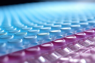 Macro shot of dosator tip and plastic plate for immunosorbent analysis