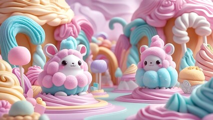 Pink piggy bank and a funny toy Easter bunny with colorful eggs for spring savings celebration