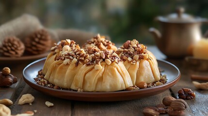 This treat delicate pastry shapes filled with a blend of nuts