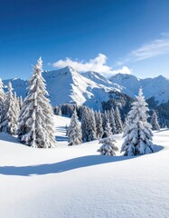 Fototapeta premium Snowy mountain landscape (1)