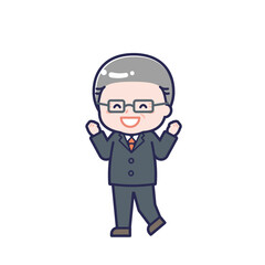 シニアの会社員／ななめ／男性 07