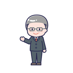 シニアの会社員／ななめ／男性 15