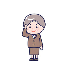 シニアの会社員／ななめ／女性 02