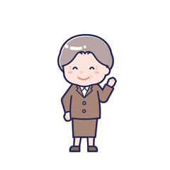 シニアの会社員／ななめ／女性 04