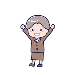 シニアの会社員／ななめ／女性 03