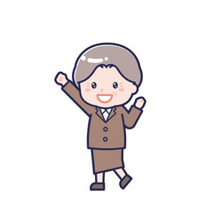 シニアの会社員／ななめ／女性 06