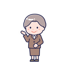 シニアの会社員／ななめ／女性 18