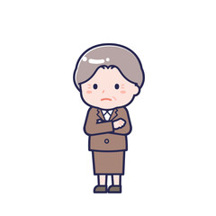 シニアの会社員／ななめ／女性 30