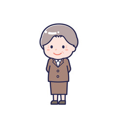 シニアの会社員／ななめ／女性 28