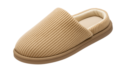 Corduroy slip-on slippers with memory foam footbed