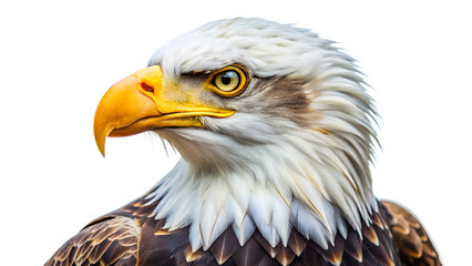 Obraz premium Majestic Bald Eagle Portrait with Sharp Details on Transparent Background