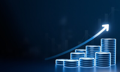 Ascending Financials: Capturing the essence of growth, this captivating image showcases stacks of...