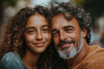 Teenage daughter  her father outside in the town, spending quality time together and fostering family bonding, Generative AI