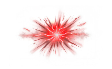 Red Energy Explosion Effect on Transparent Background
