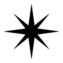 Obraz premium A simplistic black eight pointed star design on a white background image