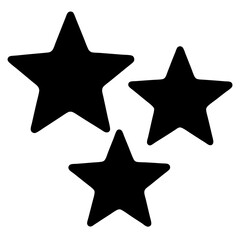 Obraz premium Three black stars in ascending size order against a white background