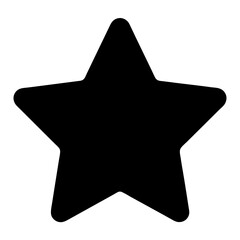 Simple black star design with rounded edges on white background image