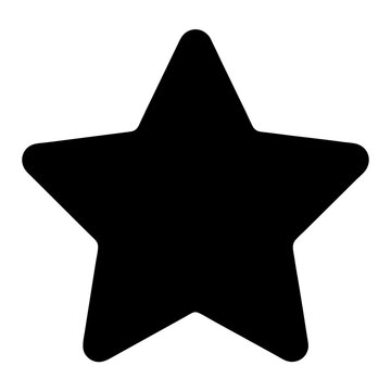 Simple black star design with rounded edges on white background image